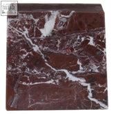 Salmo marble cube ornament made of deep red marble with white veining and subtle speckles for stylish decor