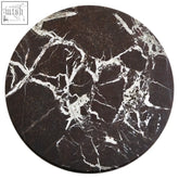 Dark brown circular marble coaster with white veining for salmo red marble lazy susan or red marble lazy use
