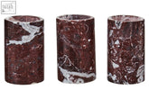 Salmo set of three red marble tealight holders with white veining perfect for elegant marble tealight holders display