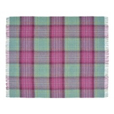 Saltburn Check Pure New Wool Throw - Cerise - Throws & Blankets