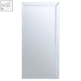 A sleek sana large double bevelled edge wall mirror with a slim silver frame and minimalist design
