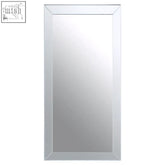 Sana large rectangular wall mirror with a sleek silver frame and beveled edges for modern decor