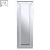 Silver-framed sana medium double bevelled edge wall mirror with sleek modern design and rectangular shape