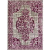 Saville Grey/Raspberry Vintage Rug - 80X150 cm - Rugs