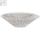 Savita rounded bowl clear glass with a textured diamond cut pattern and flared rim for everyday elegance
