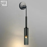 Modern black wall lamp with smoky glass and sleek metal design for timeless elegance in bedroom or living room