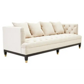 Sefira 3 Seat Viola Sand Fabric Sofa - Sofa