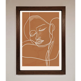 Sepia Lines Framed Wall Art - A3 (29.7 x 42 cm) / Walnut - Framed Print