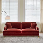 Shafique Two Seater Sofa, Loveseat, Velvet or Linen