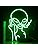 Glowing green alien neon skull neon sign with pointed horns usb led light for wall decor in kids room bar or party