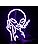 Purple neon skull neon light with glowing eyes and horns for wall decor by SIGNSHIP, perfect for bedroom or party