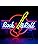 A glowing orange and blue neon light guitar rock and roll sign usb powered music theme neon for room decor