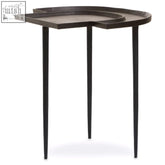 Dark bronze-finished simbolo bronze side table with sculptural elegance and an asymmetrical heart-shaped top for everyday function