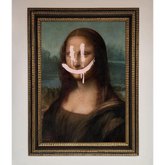 Smiley Mona Framed Poster - A3 (29.7 x 42 cm) / Ornate Gold Black - Framed Print