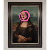 Smiley Mona Lisa Framed Print - B0 (100 x 141 cm) / Black Silver - Framed Print