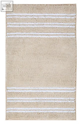 Beige bath mat with white woven stripes from soak large light beige bath mat collection perfect for bathroom use