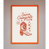 Space Cowgirls Club Framed Wall Art - A3 (29.7 x 42 cm) / Neon Orange - Framed Print
