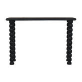 Black spindle linear console table with beaded legs perfect for adding style to your living space