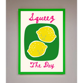 Squeeze The Day Framed Poster - B0 (100 x 141 cm) / Neon Dark Green - Framed Print