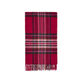 St Ives Check Pure New Wool Throw - Red - Throws & Blankets