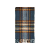 St Ives Check Pure New Wool Throw - Teal - Throws & Blankets