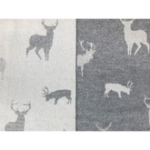 Stag Merino Lambswool Throw - Grey - Throws & Blankets