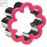 Sucre pink flower stainless steel cookie cutter in hot pink for baking fun and crisp shapes