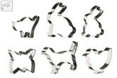 Sucre set of 6 stainless steel animal shape cookie cutters with rabbits dogs and butterfly designs for baking fun