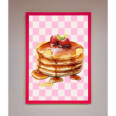 Syrup Pankcakes Framed Print - B0 (100 x 141 cm) / Neon Pink - Framed Print