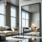 Takara full length leaner mirror with matte black steel frame 200x120cm sleek minimalist design