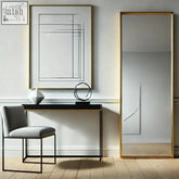 Takara full length leaner gold metal rectangle mirror with sleek minimalist design and reflective surface 150cm x 60cm