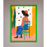 Take A Seat Framed Poster - B0 (100 x 141 cm) / Neon Dark Green - Framed Print