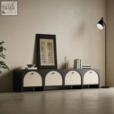 Modern black and cream arched-front sideboard with minimalist design perfect as the terri tv stand