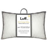 Gray and white prestige adjustable bamboo pillow with quilted design memory foam and cooling gel infusion