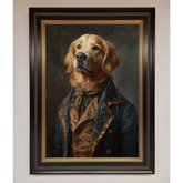 The Renaissance Golden Retiever Framed Wall Art - A3 (29.7 x 42 cm) / Black Gold - Framed Print