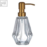 Clear glass ticino louvre lotion dispenser with gold-tone pump perfect for stylish bathroom or kitchen use