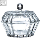 Clear faceted glass sugar bowl with lid and knob in ticino louvre storage jar perfect for stylish kitchen use