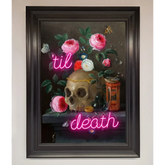 Til Death Skull Framed Wall Art - A1 (59.4 x 84.1 cm) / Matt Black - Framed Print