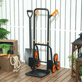 DURHAND Six-Wheel Folding Sack Barrow Trolley - Black/Orange