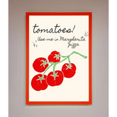Tomatoes For Pizza Framed Poster - B0 (100 x 141 cm) / Neon Red - Framed Print