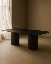 Lantine 240 Dining Table - Black Oak & Brass