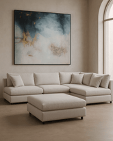Blanco 5 Piece Modular Sofa - Avery Velour Cream