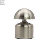 Stainless steel dome mushroom silver touch lamp with brushed finish usb c rechargeable 400 watt lighting