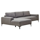 Toulon 3 Seat Grey Fabric Left Chaise Sofa - Chaise Lounge