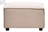 Beige upholstered toulouse natural fabric modular ottoman with black legs perfect as a fabric modular ottoman