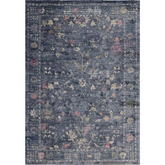 Traditional Floral Vintage Rug – Grey Blue & Beige Elegance - 120X180 cm / Blue - Rugs