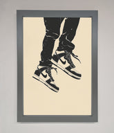 Trainers Bouncing Framed Wall Art
