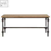 Tribeca coffee table with natural fir wood top and dark pipe style frame for industrial decor