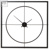 Modern black metal wall clock with minimalist circular face in trinity black finish wall design finish wall clock