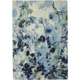 Tropicana Watercolour Meadow Rug – Indoor/Outdoor Rug - 120X170 cm / Blue - Rugs